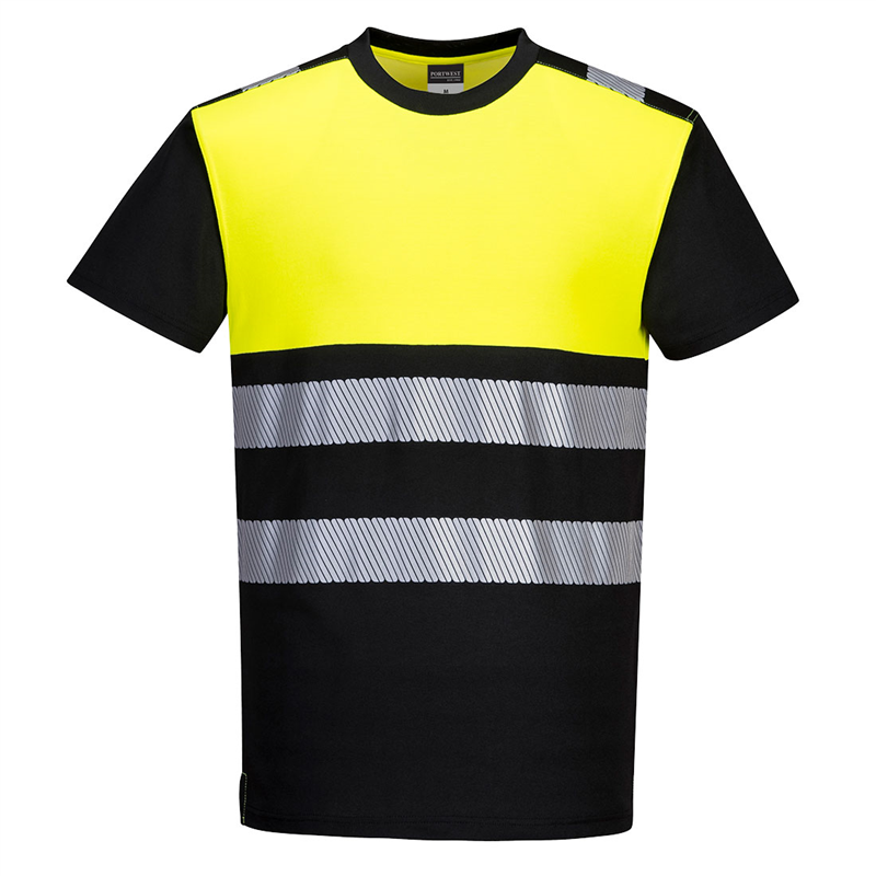 Tričko PW311 Hi-Vis reflexn&eacute; čierna 5XL
