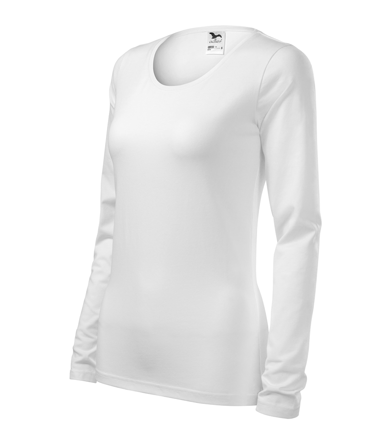 Tričko SLIM 180g dlhý rukáv dámske biela XL