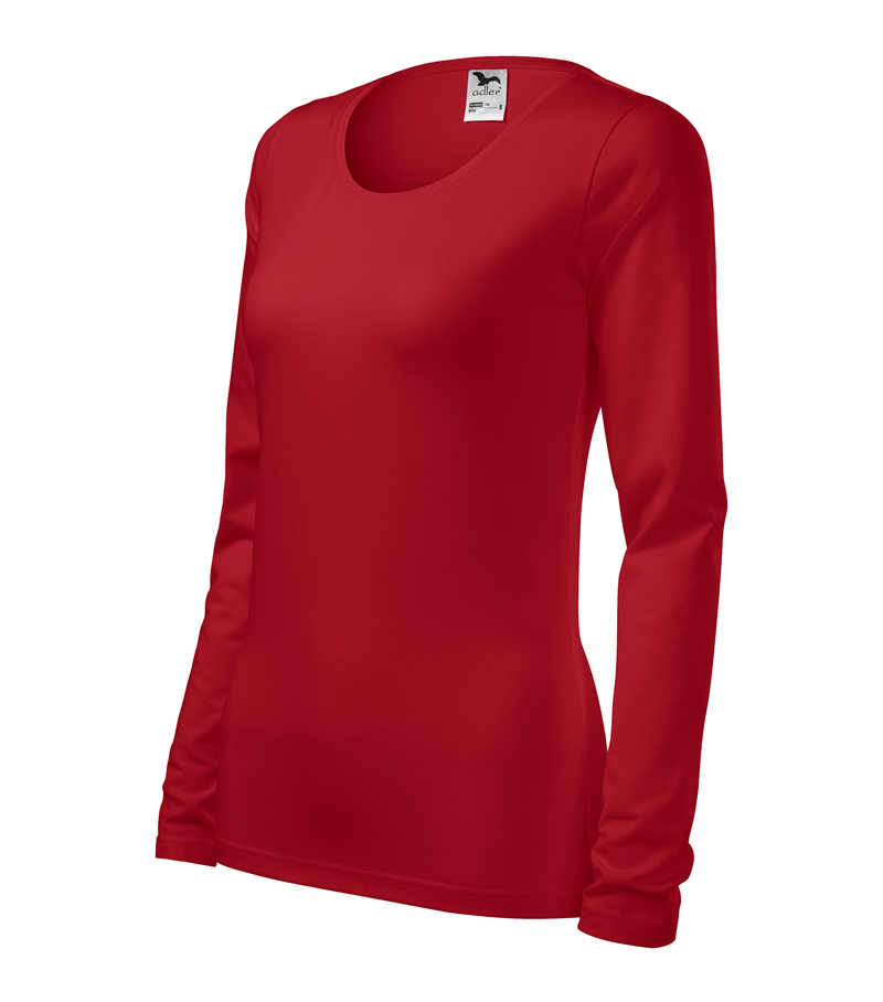 Tričko SLIM 180g dlhý rukáv dámske červená XL