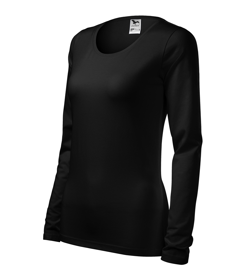 Tričko SLIM 180g dlhý rukáv dámske čierna XL