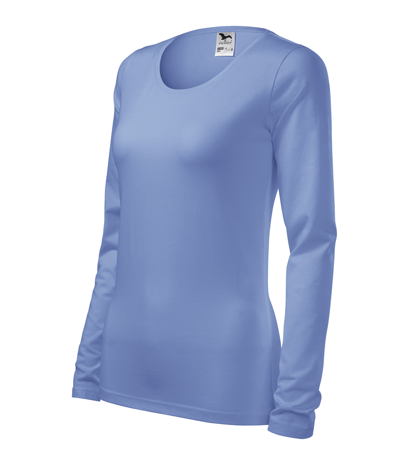 Tričko SLIM 180g dlhý rukáv dámske nebeská modrá XL