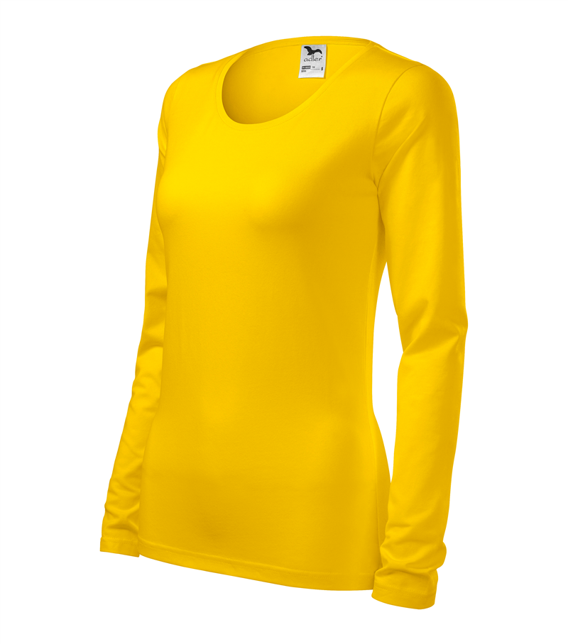 Tričko SLIM 180g dlhý rukáv dámske žltá XS