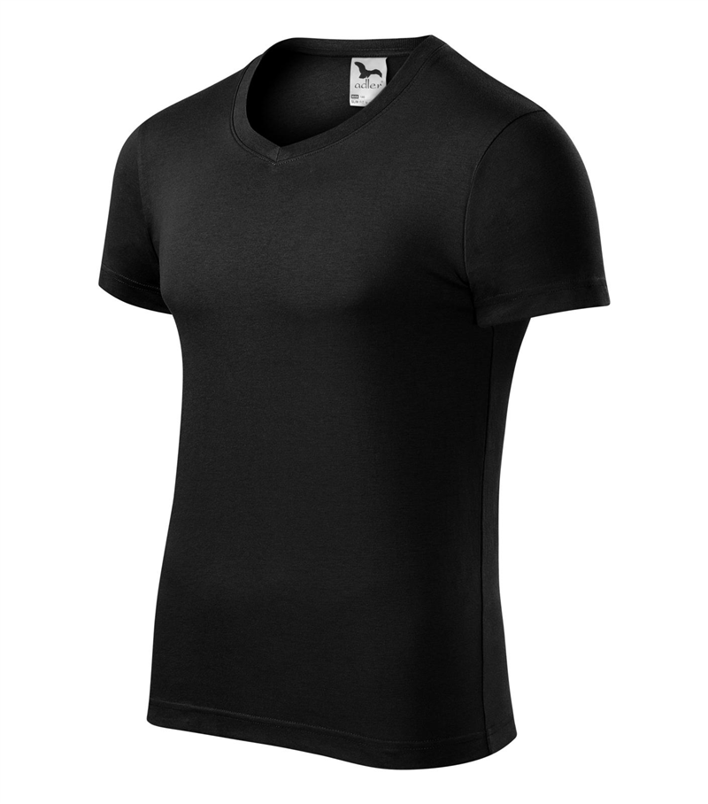 Tričko SLIM FIT V-NECK 180g pánske čierna XL