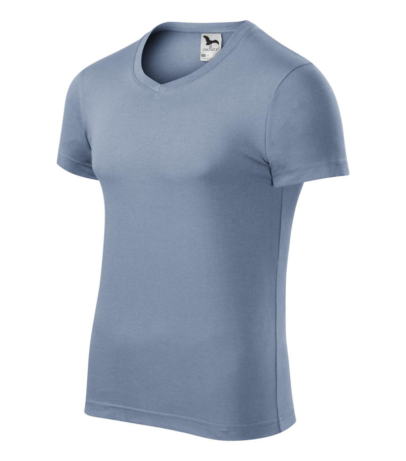 Tričko SLIM FIT V-NECK 180g pánske denim XXXL Tričko SLIM FIT V-NECK 180g pánske denim XXXL