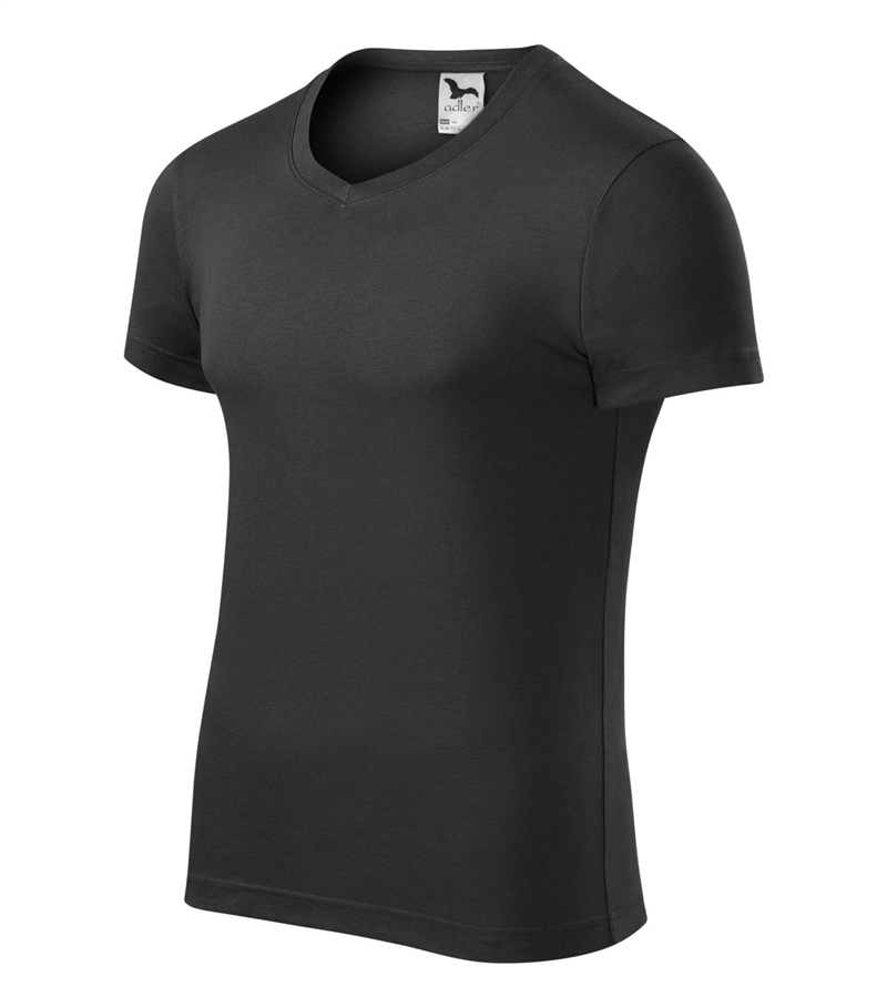 Tričko SLIM FIT V-NECK 180g pánske ebony gray S Tričko SLIM FIT V-NECK 180g pánske ebony gray S