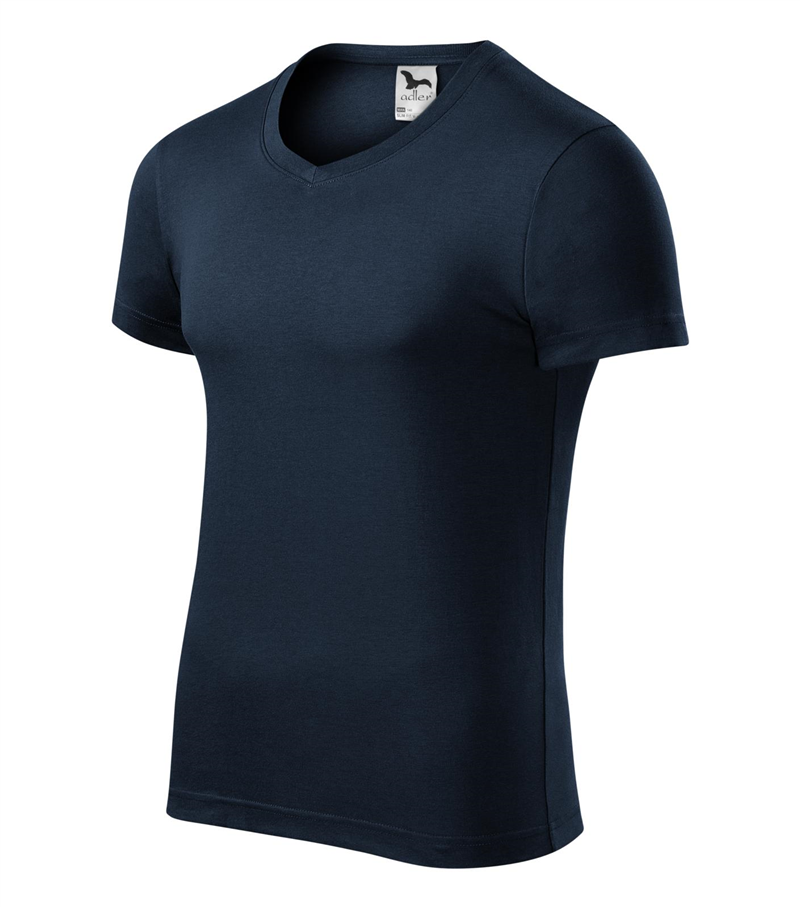 Tričko SLIM FIT V-NECK 180g pánske tmavomodrá S Tričko SLIM FIT V-NECK 180g pánske tmavomodrá S