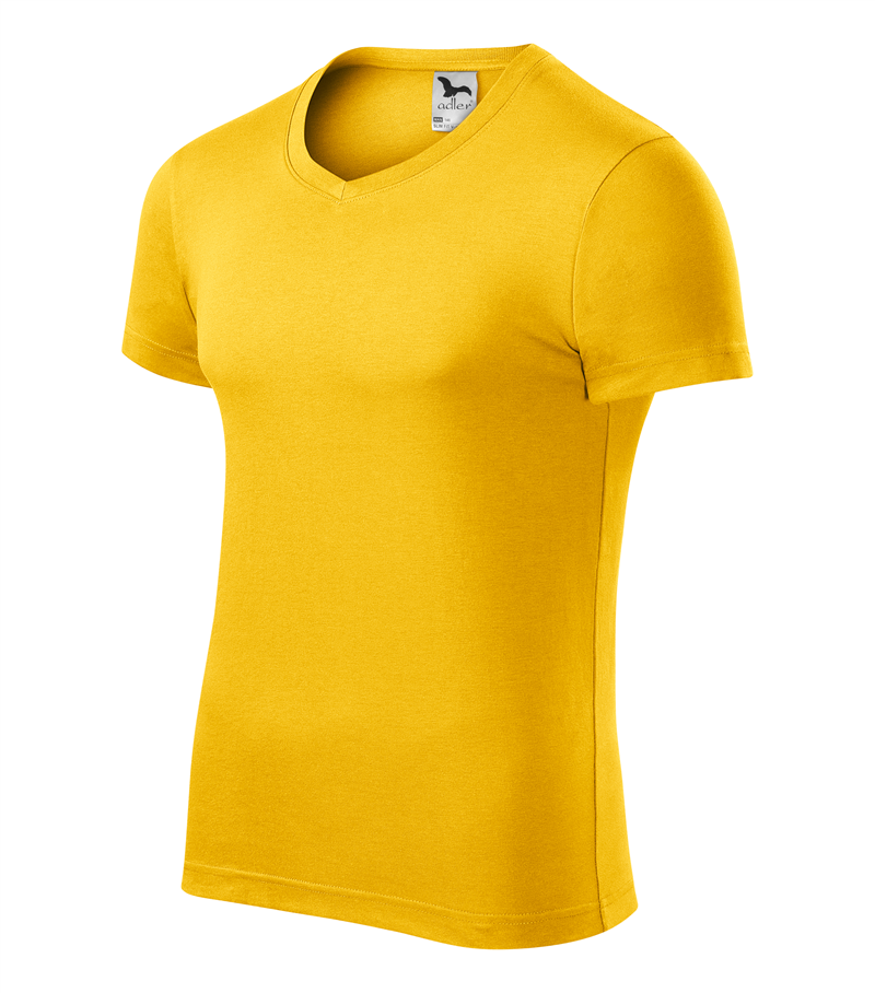 Tričko SLIM FIT V-NECK 180g pánske žltá M