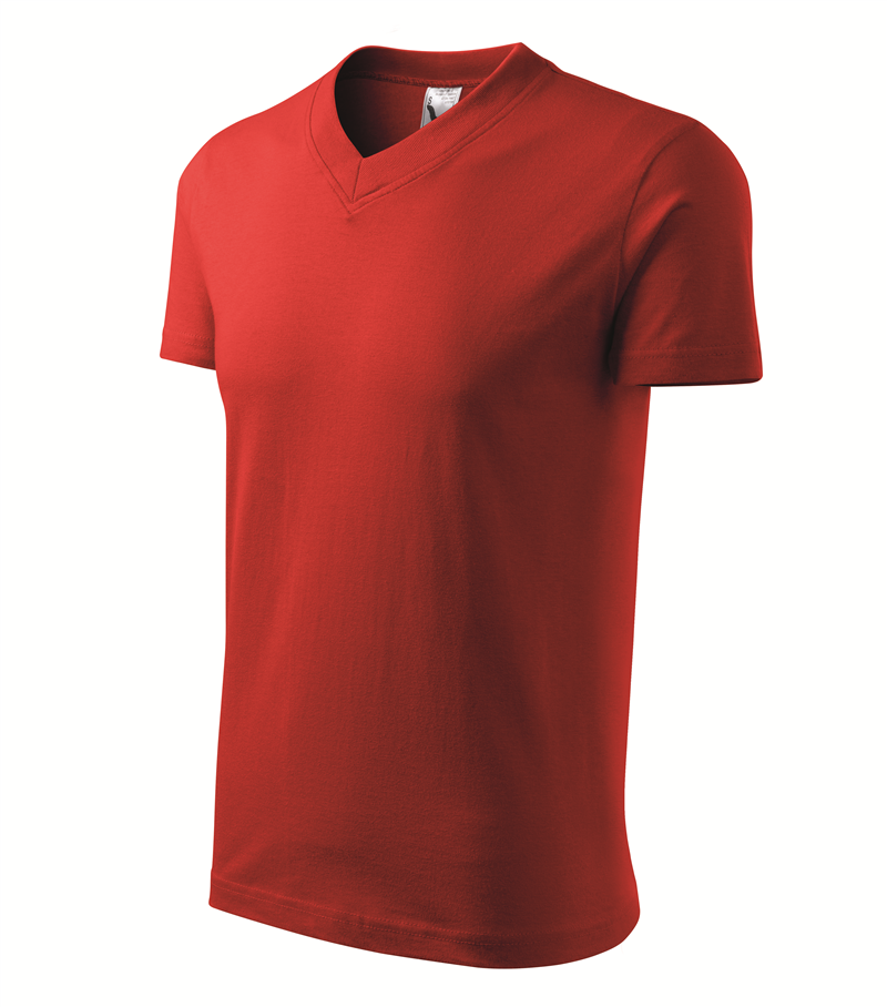 Tričko V-NECK 160g unisex červená L