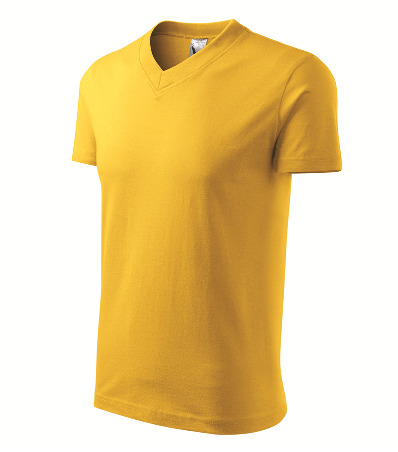 Tričko V-NECK 160g unisex žlté L