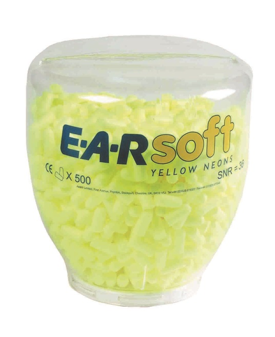 Zásobník upchávok EAR SOFT (plastová nádoba) - 500 párov štuplov do uší