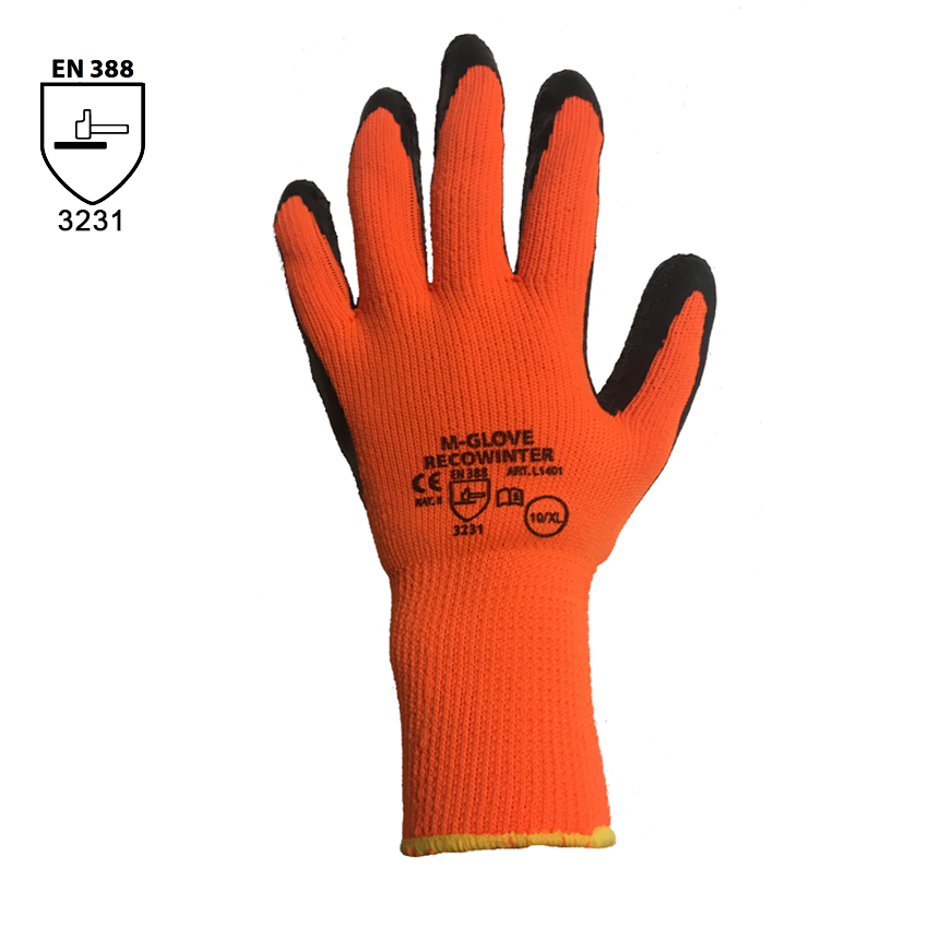 Zateplené pracovné rukavice M-GLOVE RECOWIND máčané v latexe