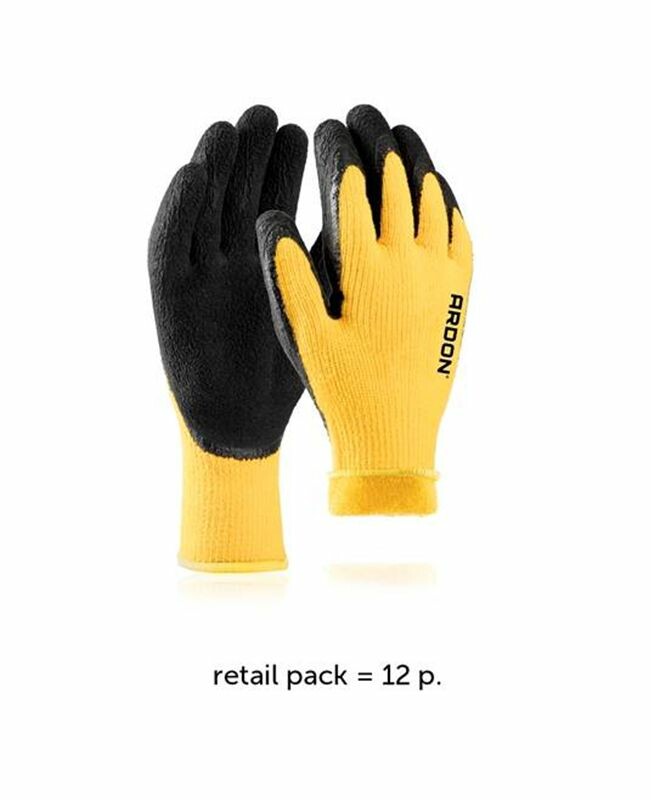 Zateplené pracovné rukavice PETRAX WINTER máčané v latexovej pene - retail balenie (12 párov)