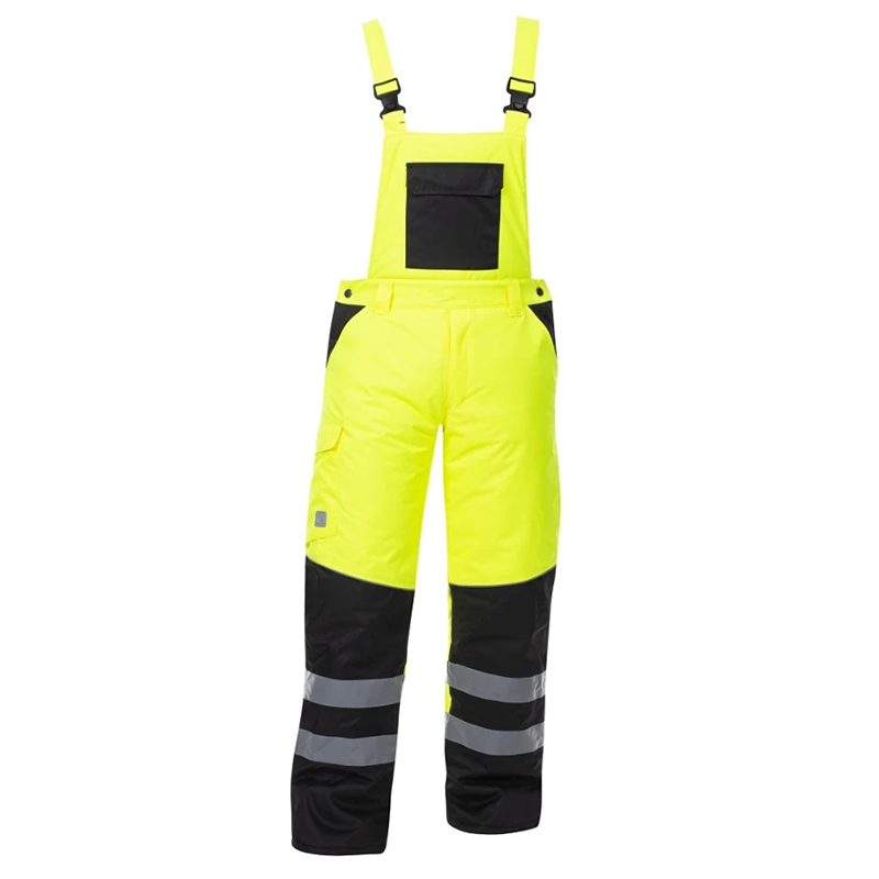 Zateplené reflexné nohavice HOWARD Hi-Vis s náprsenkou
